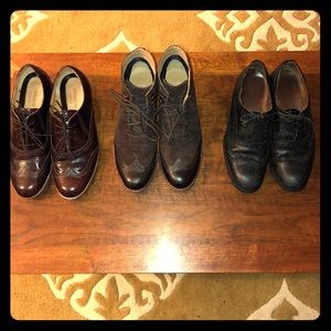 3 Pair Wingtip Oxford Brogues 8.5